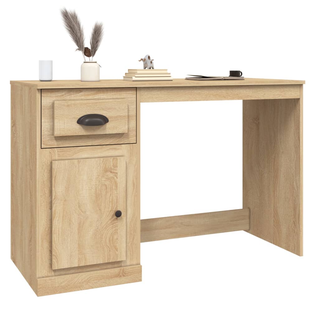 Bureau avec tiroir chêne sonoma 115x50x75 cm bois d'ingénierie - XIOS