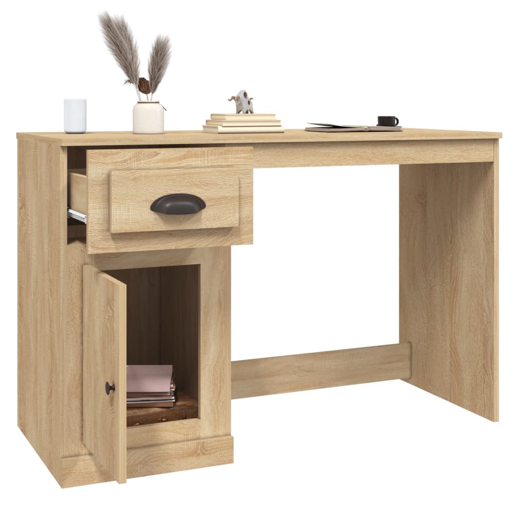 Bureau avec tiroir chêne sonoma 115x50x75 cm bois d'ingénierie - XIOS