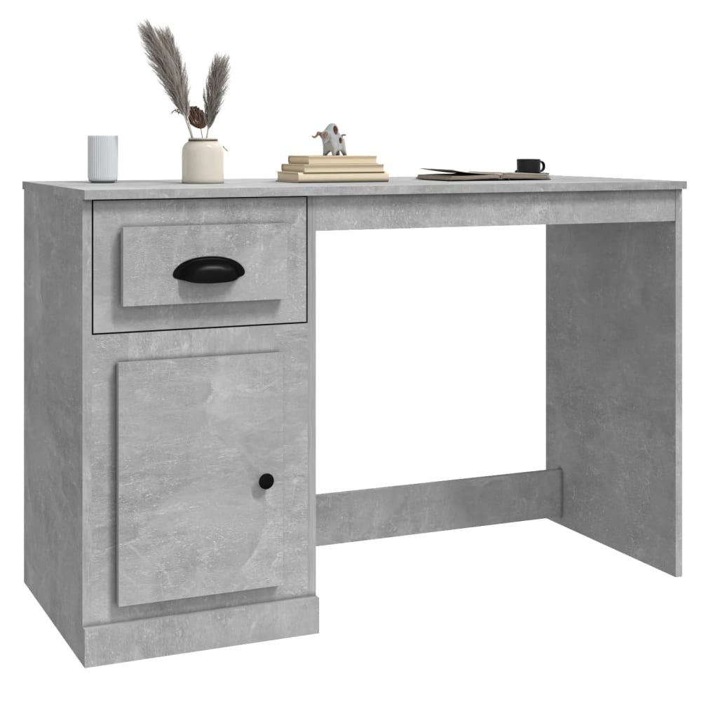 Bureau avec tiroir gris béton 115x50x75 cm bois d'ingénierie - XIOS