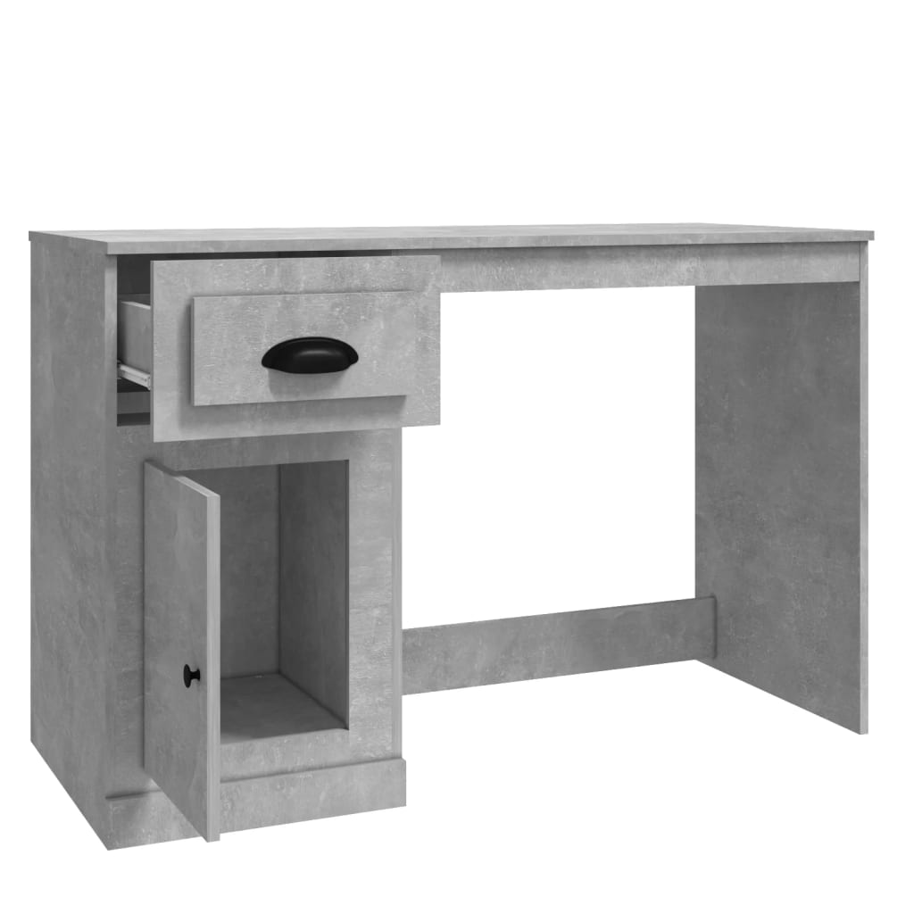 Bureau avec tiroir gris béton 115x50x75 cm bois d'ingénierie - XIOS