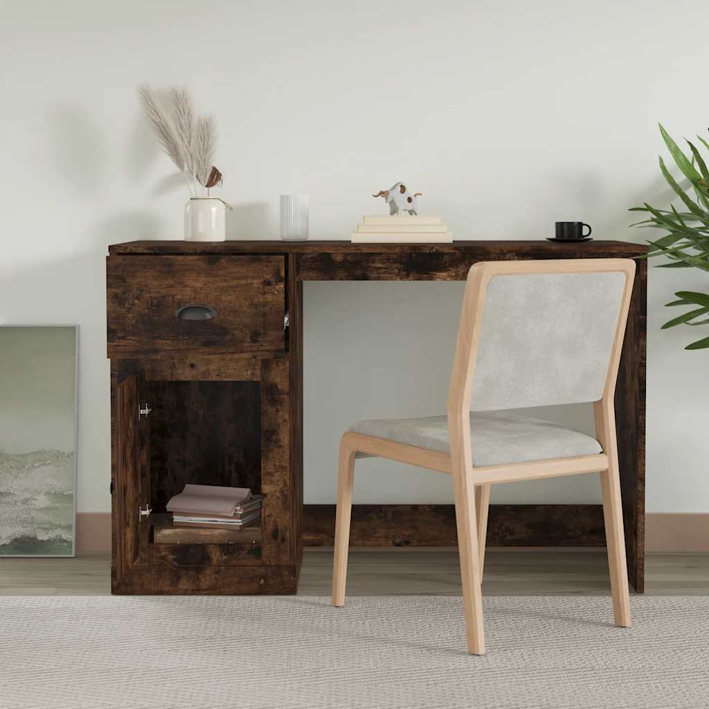 Bureau avec tiroir chêne fumé 115x50x75 cm bois d'ingénierie - XIOS