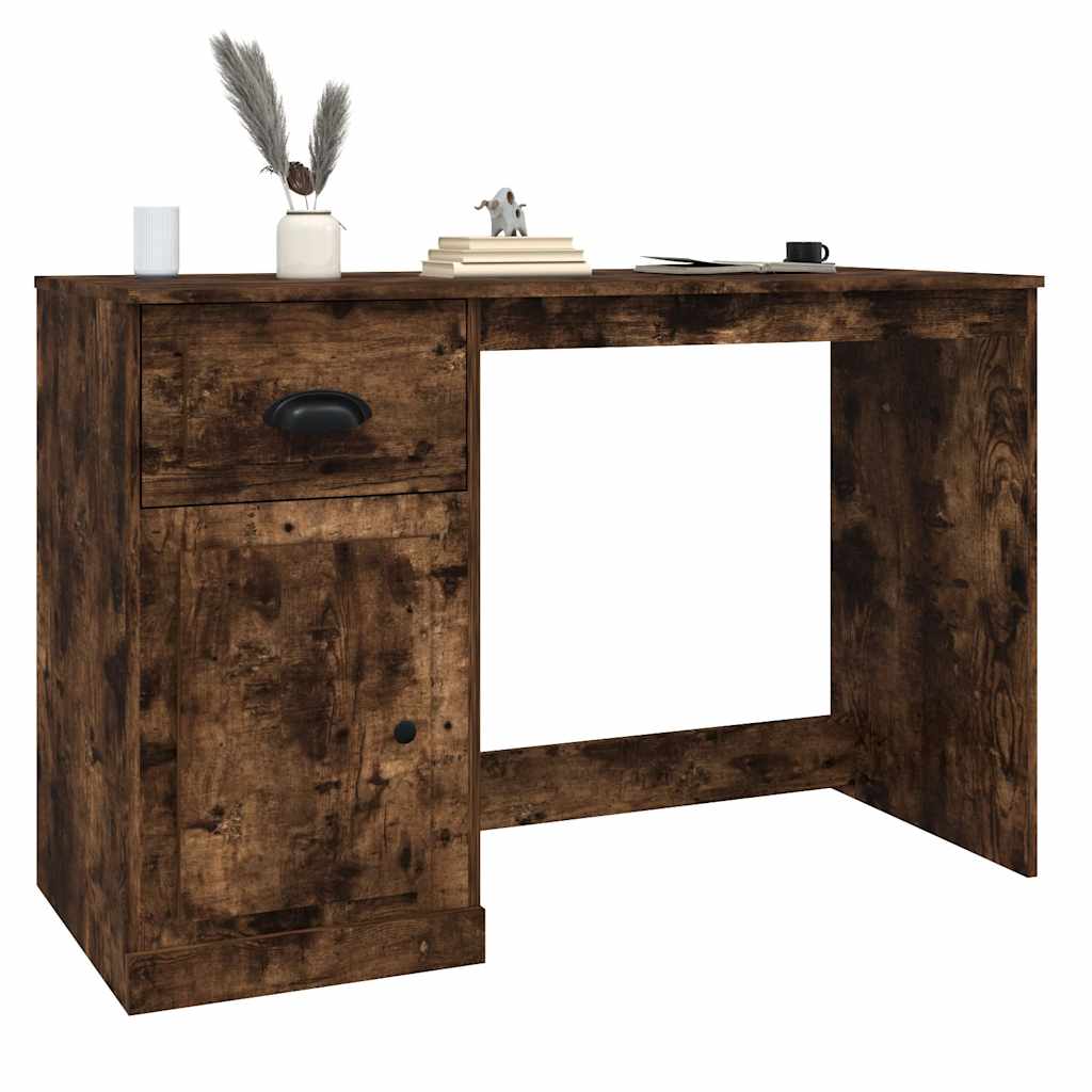 Bureau avec tiroir chêne fumé 115x50x75 cm bois d'ingénierie - XIOS