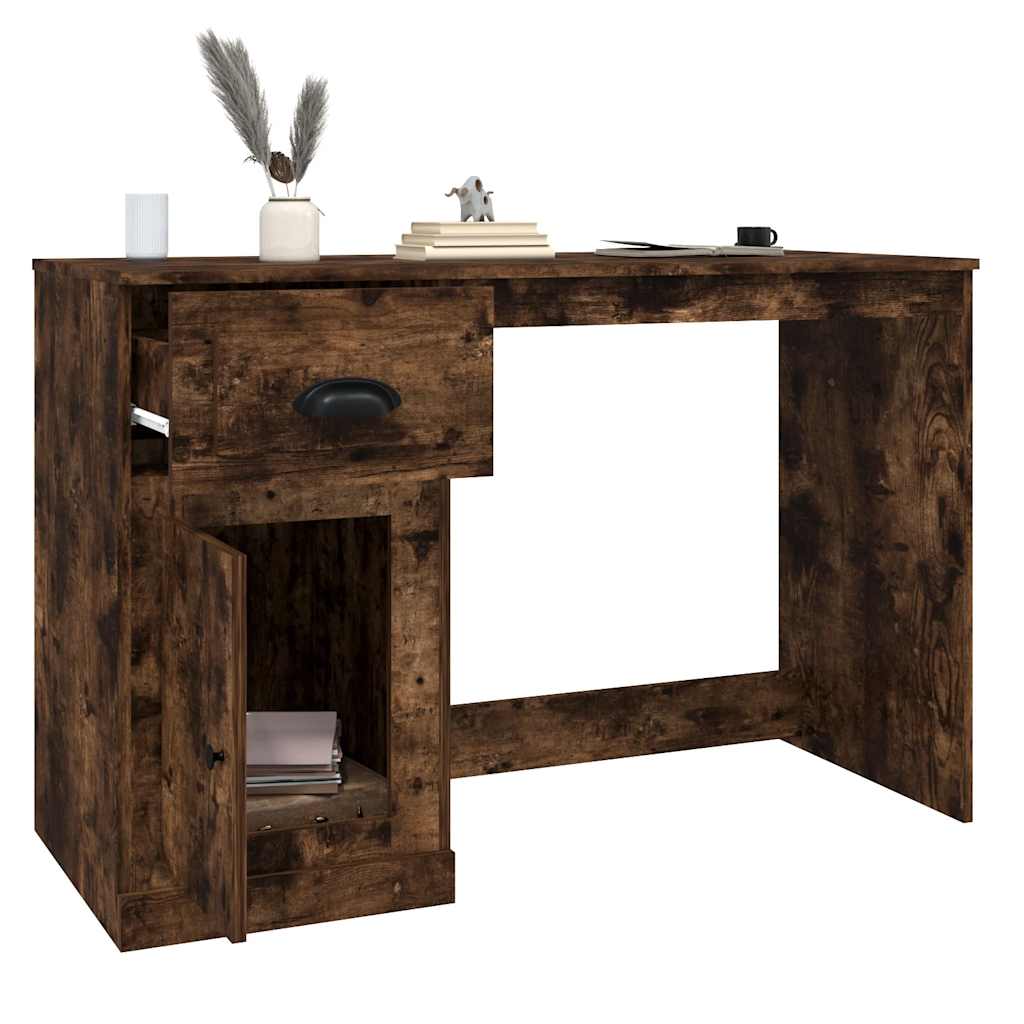 Bureau avec tiroir chêne fumé 115x50x75 cm bois d'ingénierie - XIOS