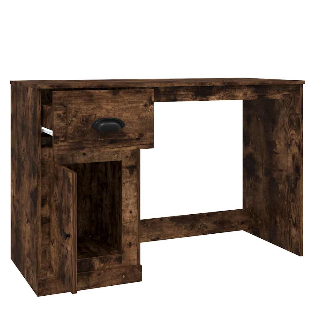 Bureau avec tiroir chêne fumé 115x50x75 cm bois d'ingénierie - XIOS
