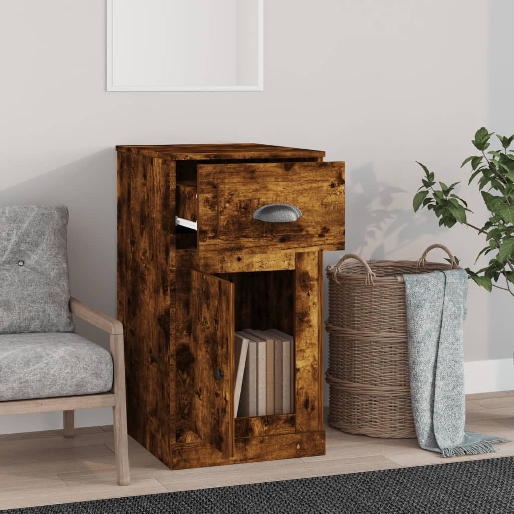 Armoire latérale avec tiroir chêne fumé 40x50x75 cm - XIOS
