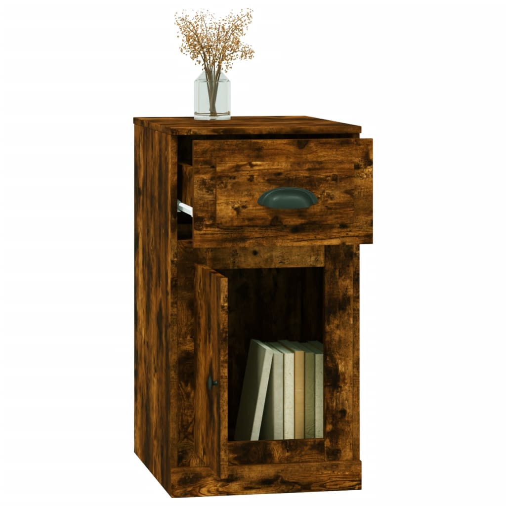 Armoire latérale avec tiroir chêne fumé 40x50x75 cm - XIOS