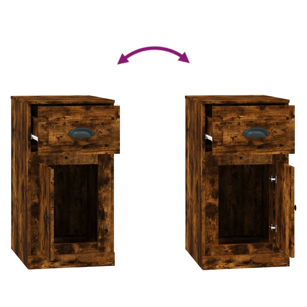 Armoire latérale avec tiroir chêne fumé 40x50x75 cm - XIOS