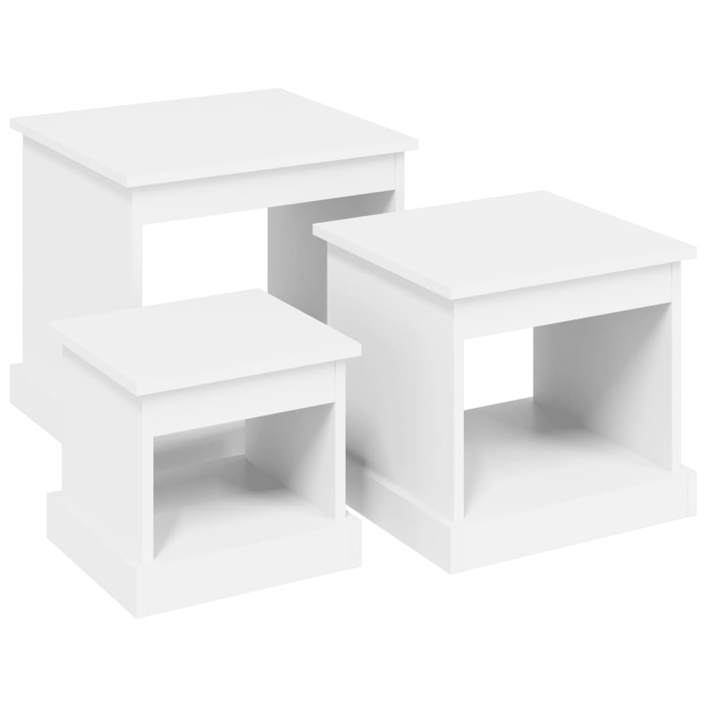 Tables basses 3 pcs blanc bois d'ingénierie - XIOS