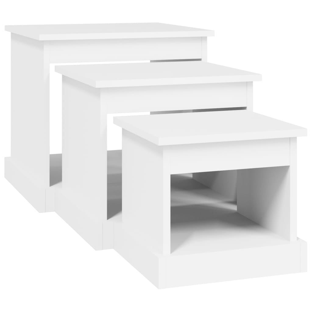 Tables basses 3 pcs blanc bois d'ingénierie - XIOS