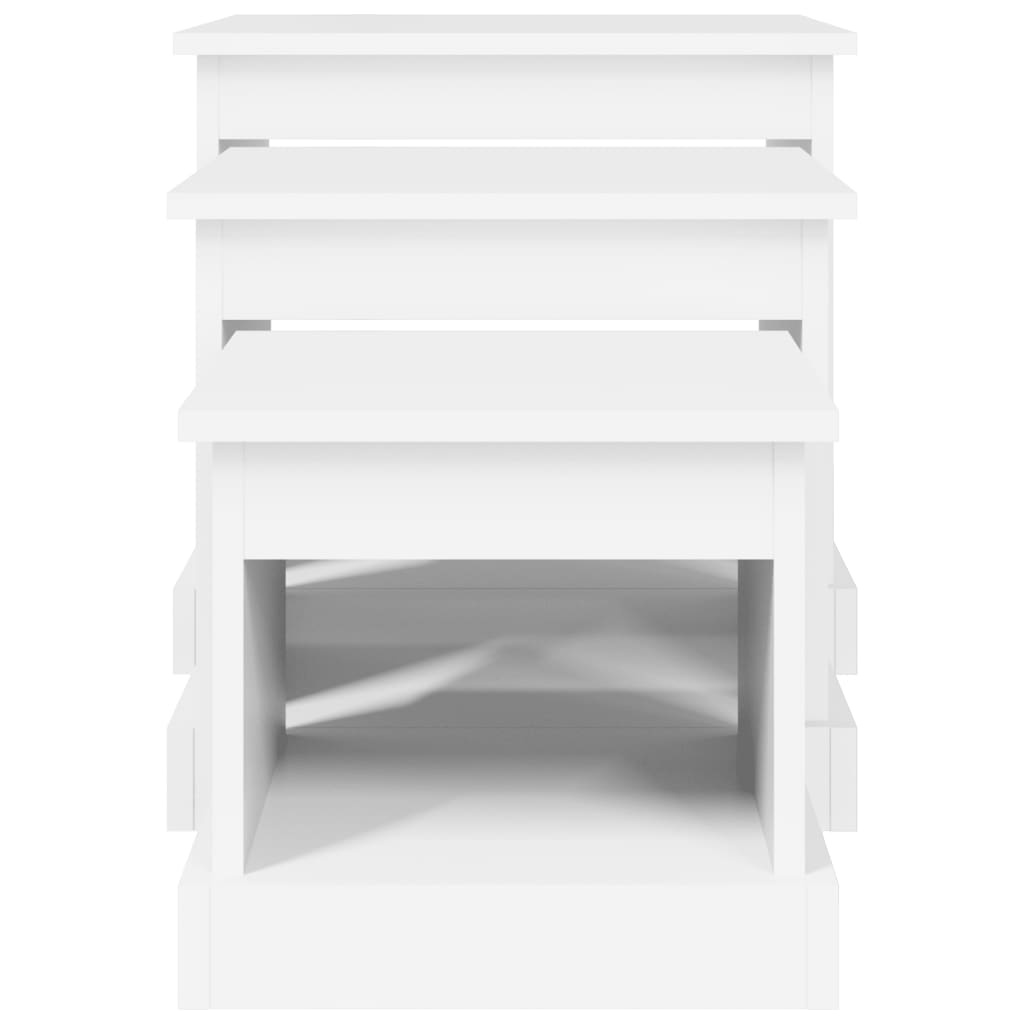 Tables basses 3 pcs blanc bois d'ingénierie - XIOS