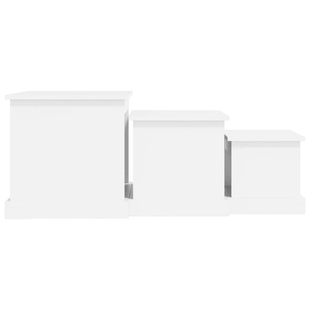 Tables basses 3 pcs blanc bois d'ingénierie - XIOS