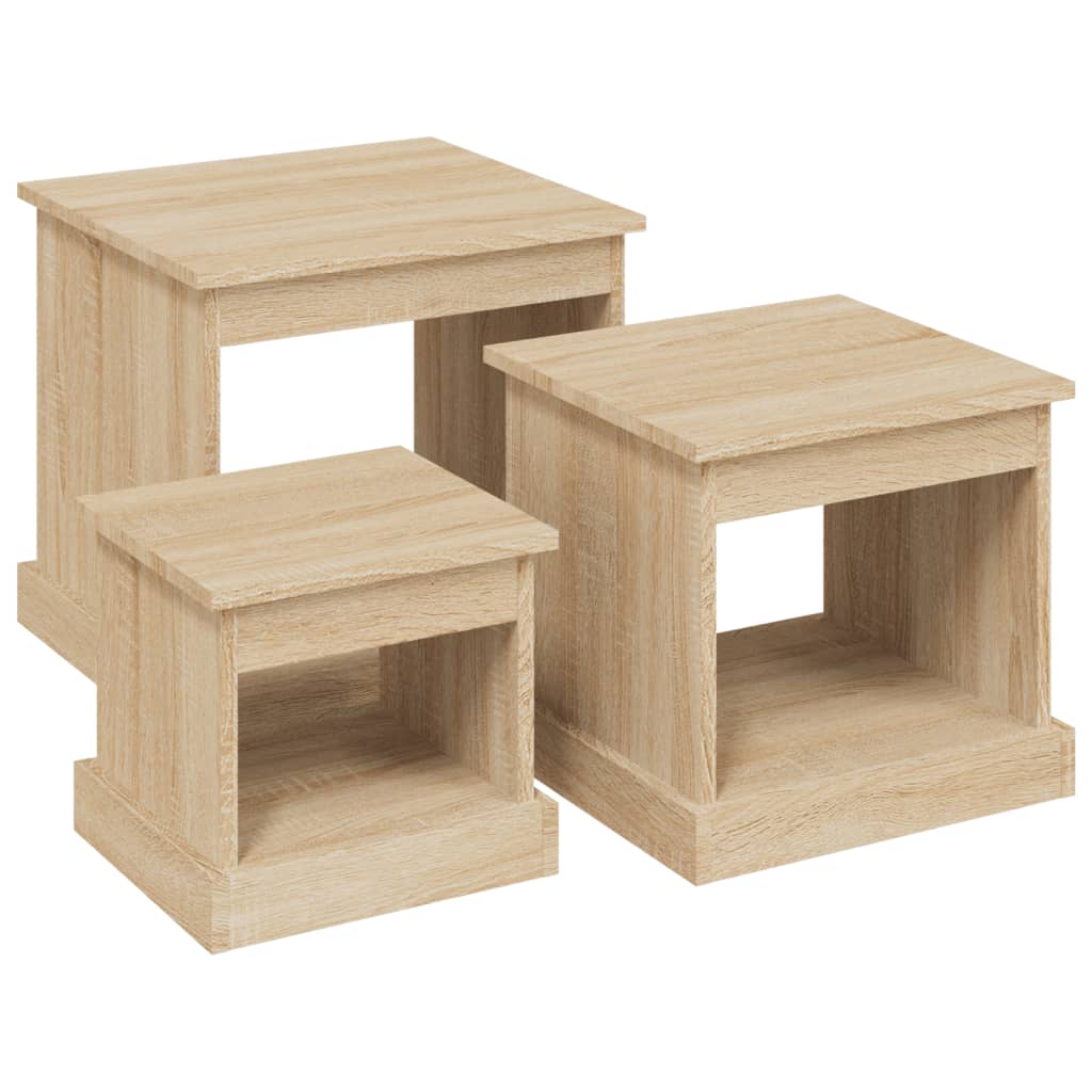 Tables basses 3 pcs chêne sonoma bois d'ingénierie - XIOS