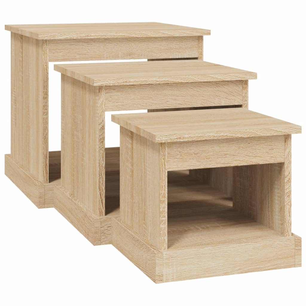 Tables basses 3 pcs chêne sonoma bois d'ingénierie - XIOS