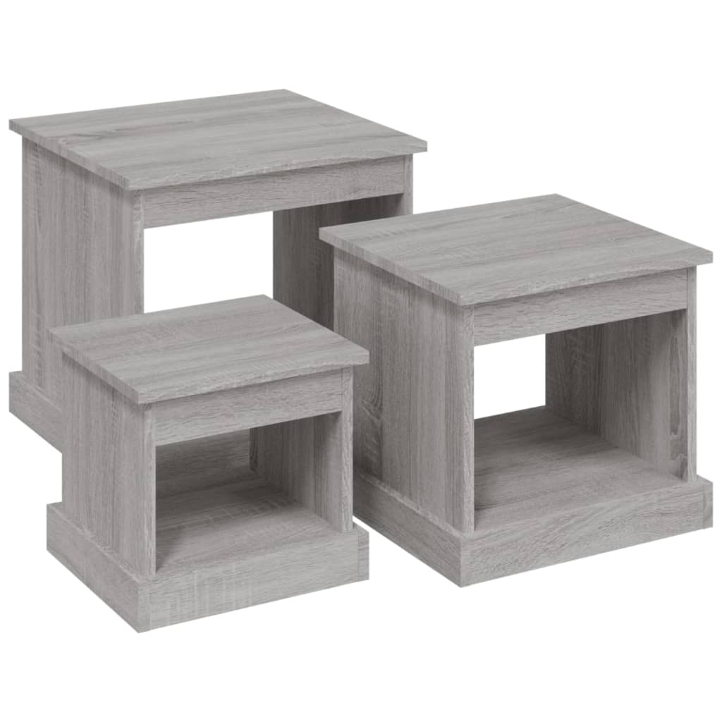 Tables basses 3 pcs sonoma gris bois d'ingénierie - XIOS