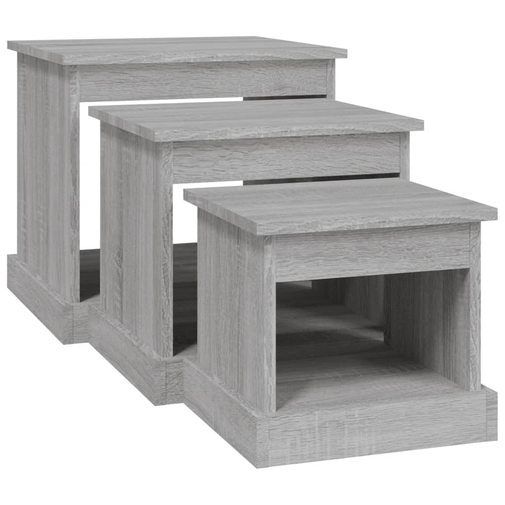 Tables basses 3 pcs sonoma gris bois d'ingénierie - XIOS