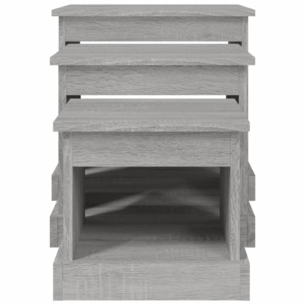 Tables basses 3 pcs sonoma gris bois d'ingénierie - XIOS