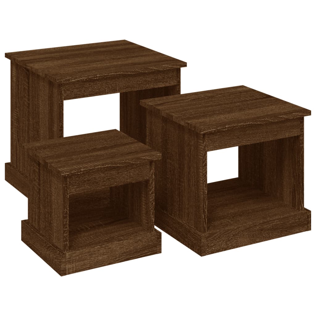 Tables basses 3 pcs chêne marron bois d'ingénierie - XIOS