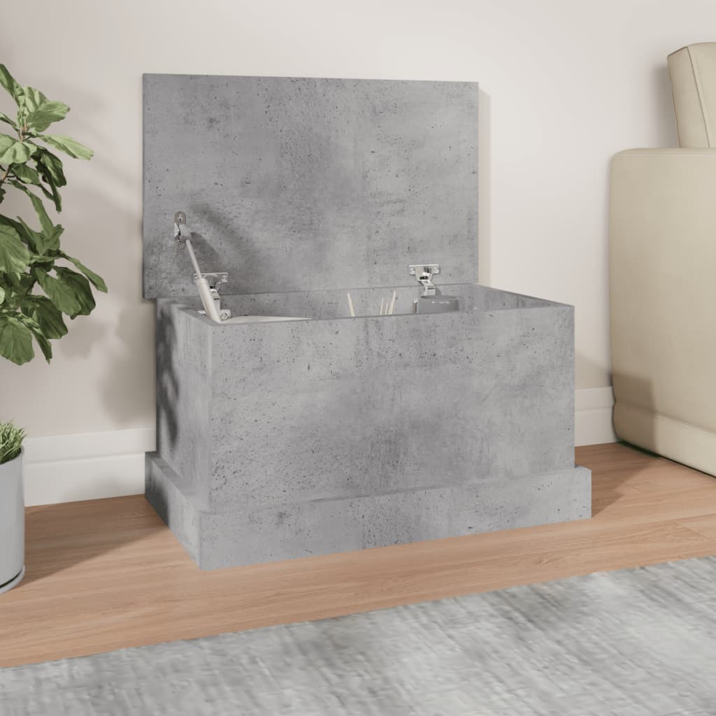 Boîte de rangement gris béton 50x30x28 cm bois d'ingénierie - XIOS