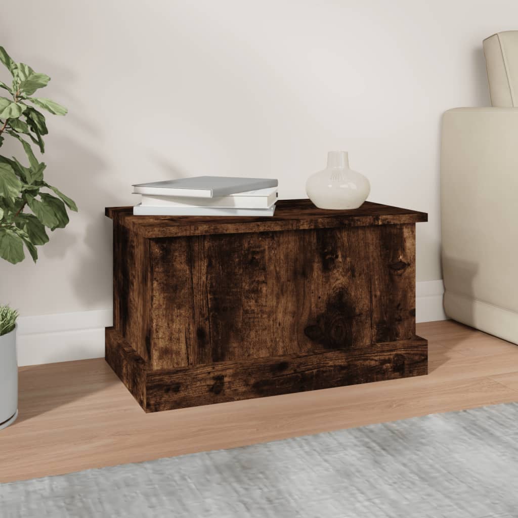 Boîte de rangement chêne fumé 50x30x28 cm bois d'ingénierie - XIOS