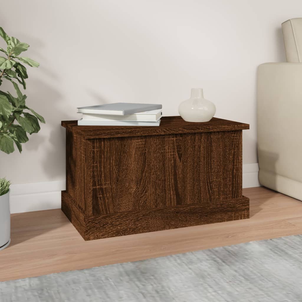 Boîte de rangement chêne marron 50x30x28 cm bois d'ingénierie - XIOS