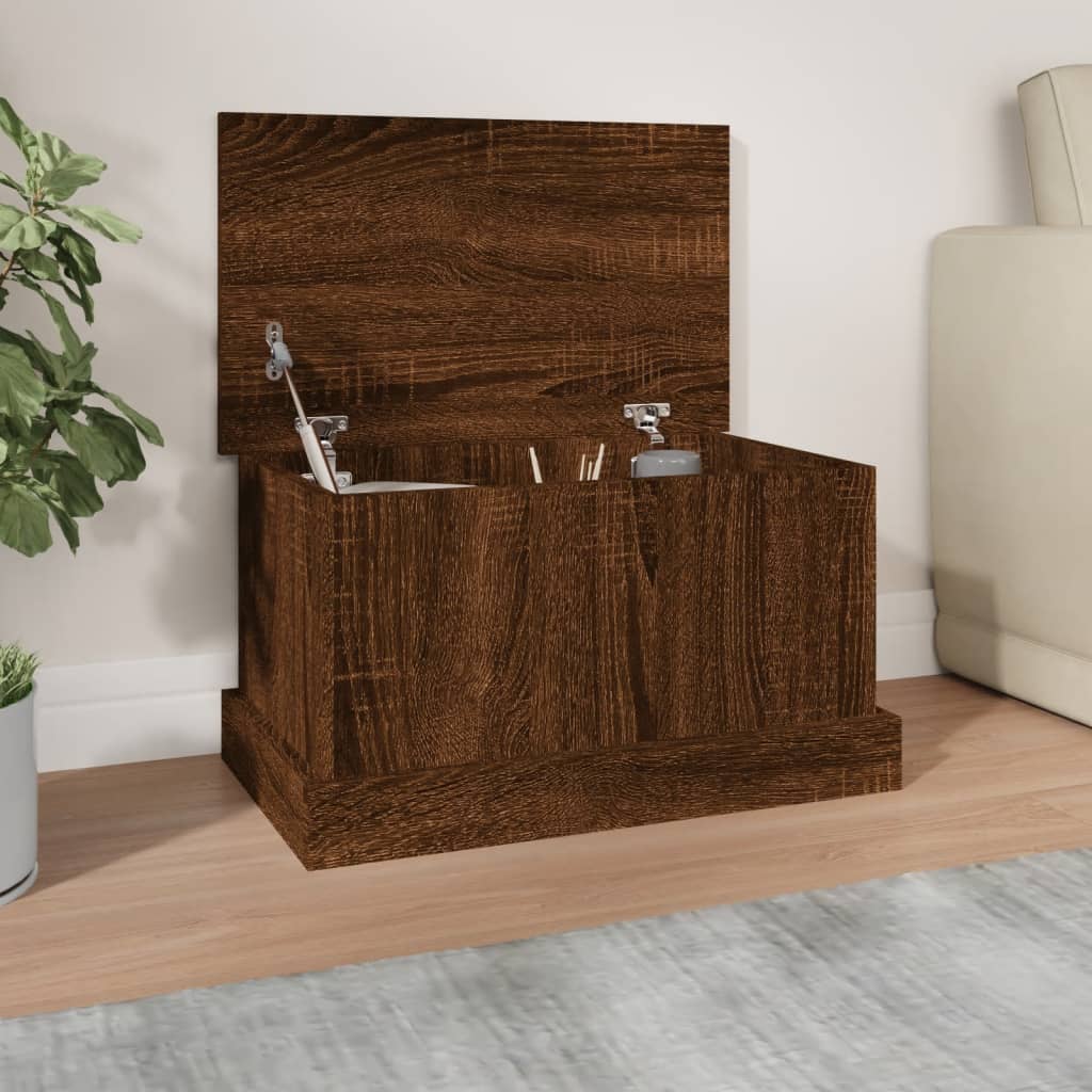 Boîte de rangement chêne marron 50x30x28 cm bois d'ingénierie - XIOS