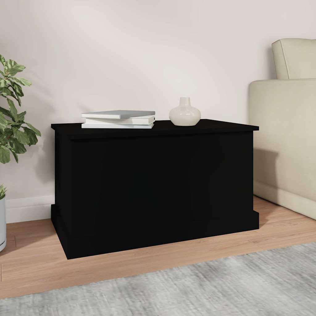 Boîte de rangement noir 70x40x38 cm bois d'ingénierie - XIOS