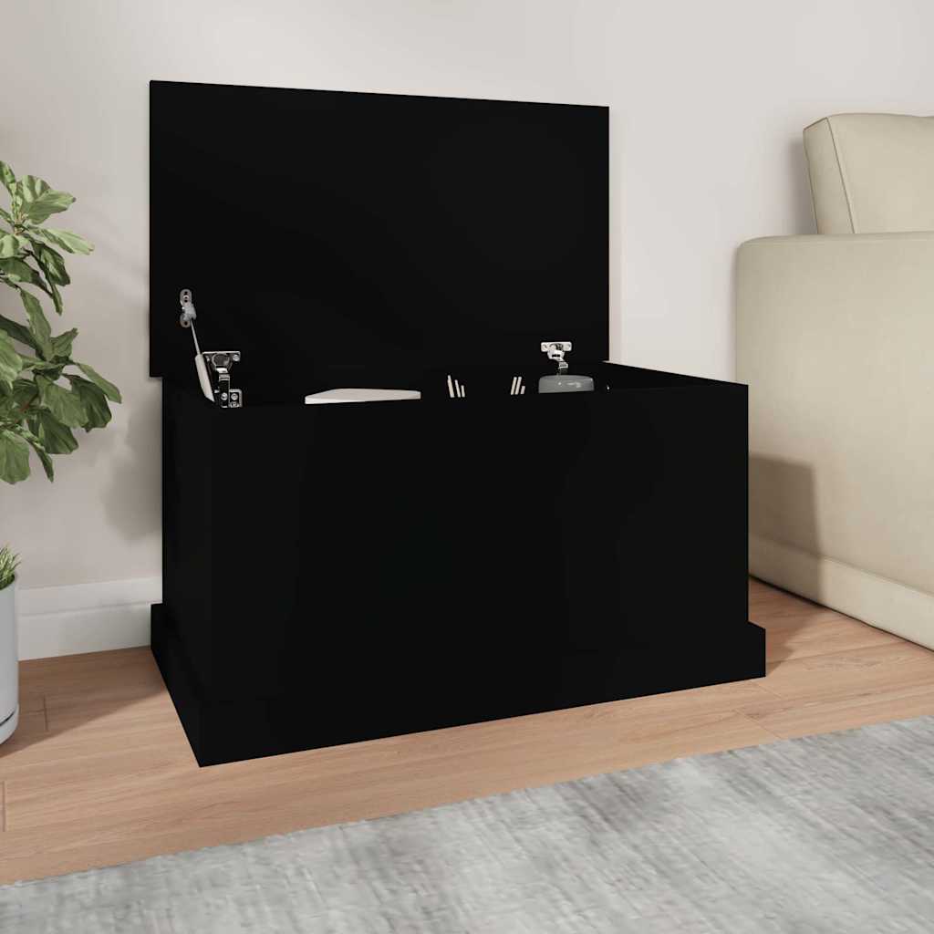 Boîte de rangement noir 70x40x38 cm bois d'ingénierie - XIOS