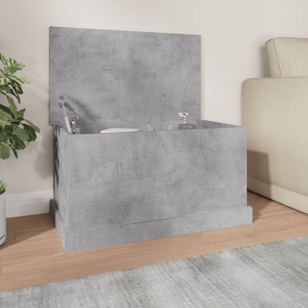 Boîte de rangement gris béton 70x40x38 cm bois d'ingénierie - XIOS