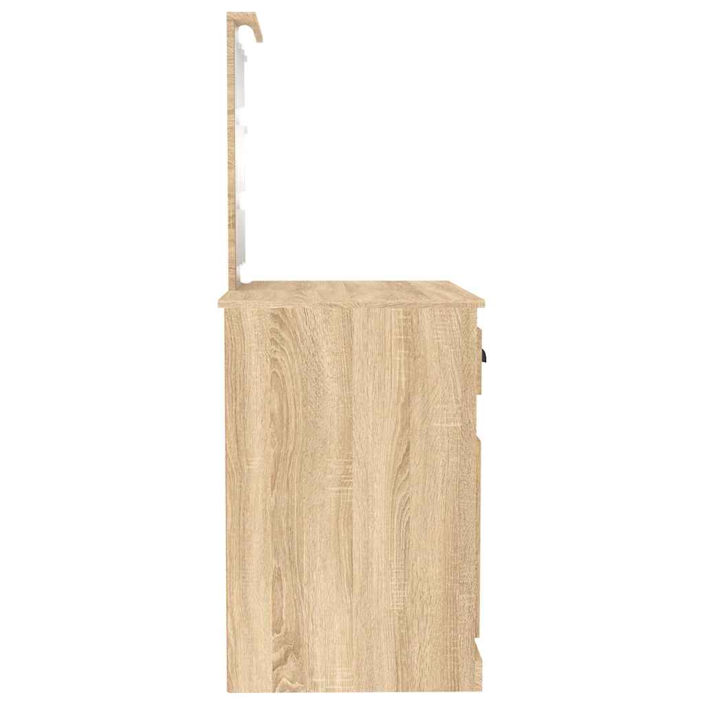 Coiffeuse avec LED chêne sonoma 90x50x132,5cm bois d'ingénierie - XIOS