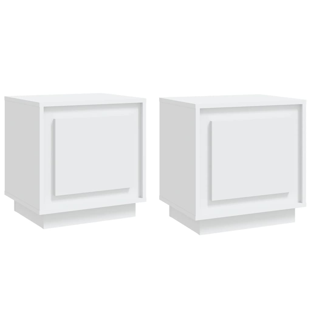Tables de chevet 2 pcs blanc 44x35x45 cm bois d'ingénierie - XIOS
