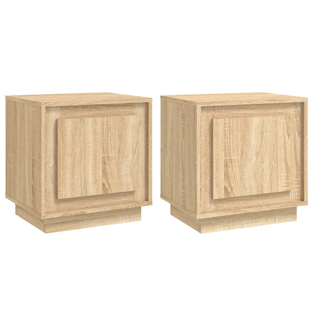 Tables de chevet 2pcs chêne sonoma 44x35x45cm bois d'ingénierie - XIOS