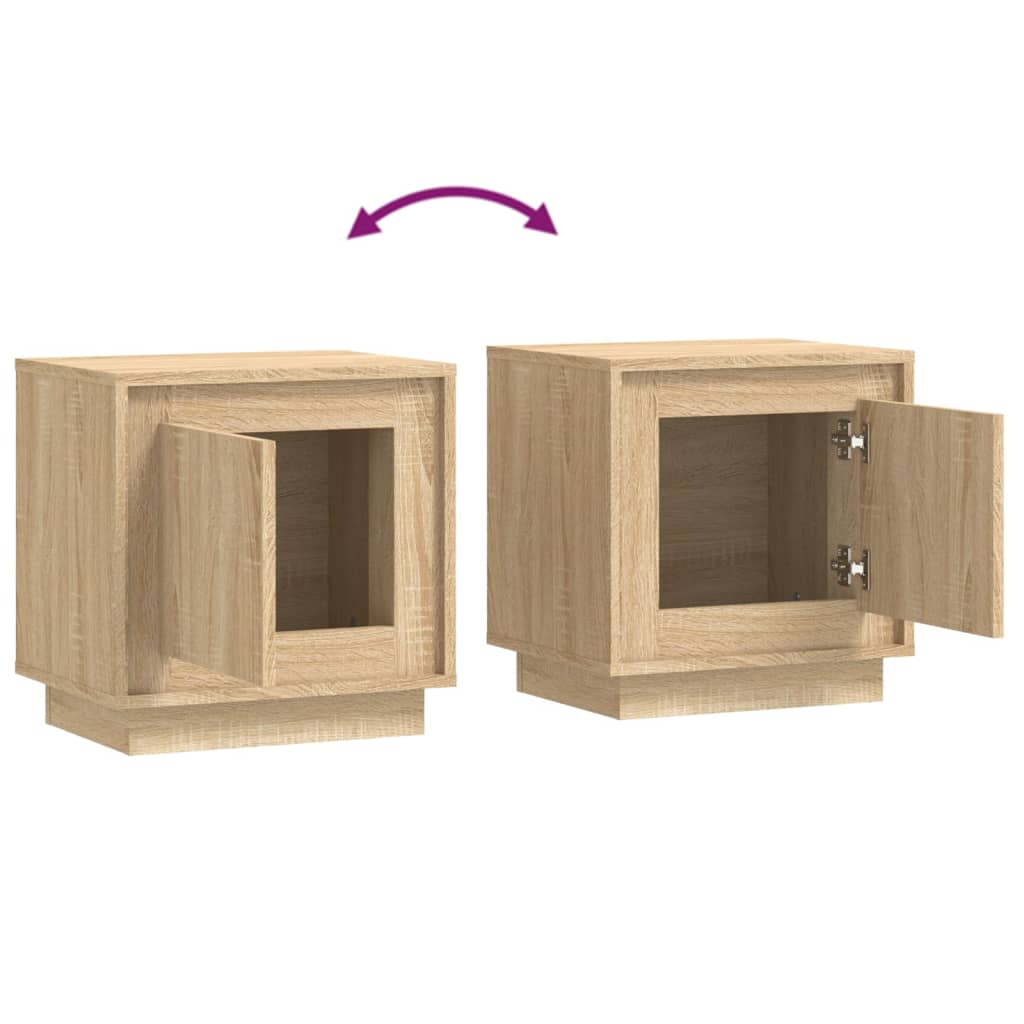 Tables de chevet 2pcs chêne sonoma 44x35x45cm bois d'ingénierie - XIOS