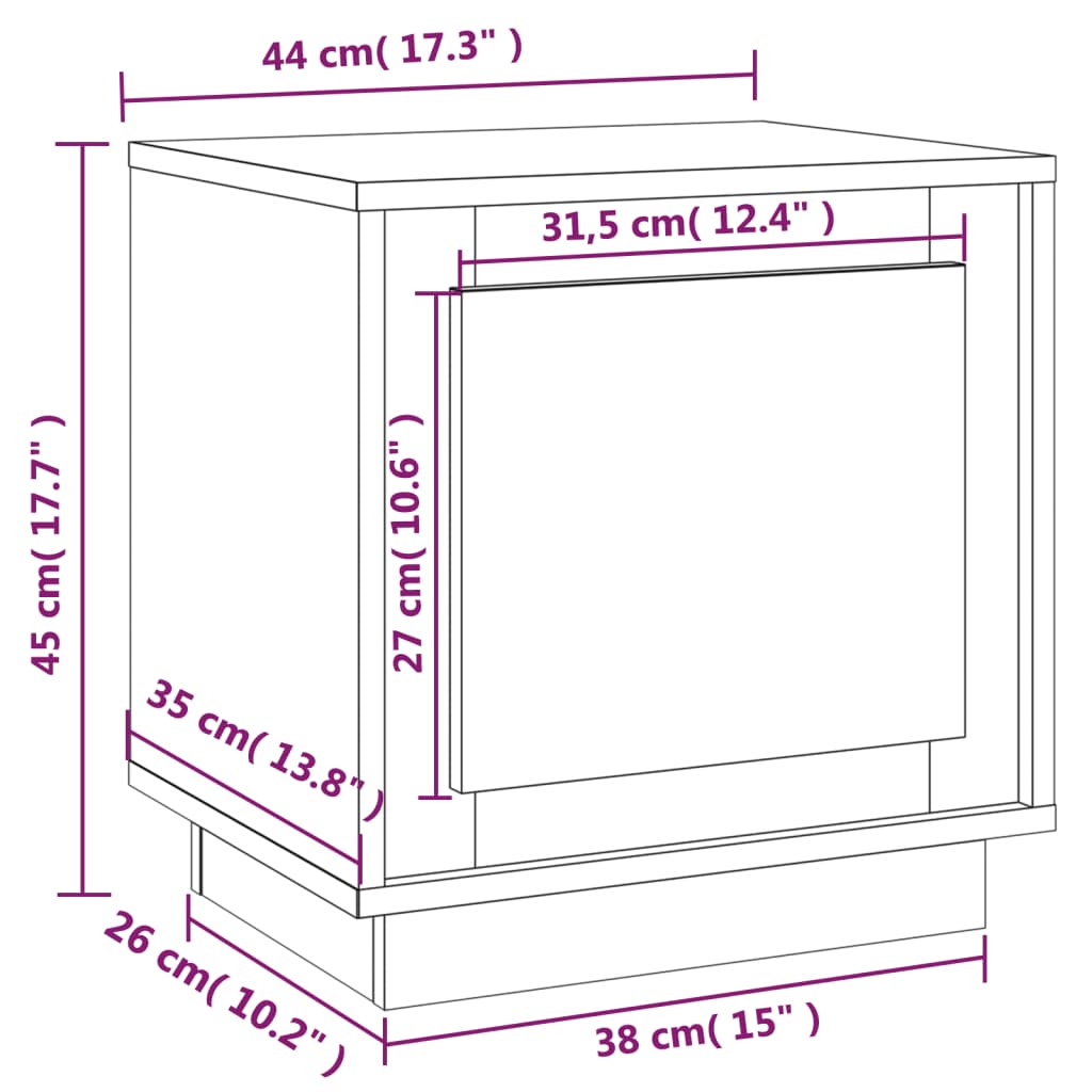 Tables de chevet 2pcs chêne sonoma 44x35x45cm bois d'ingénierie - XIOS