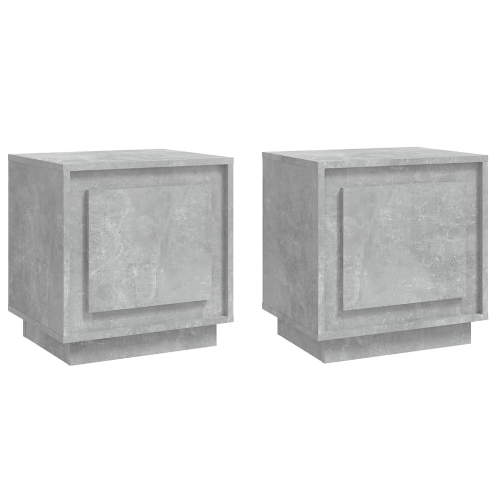 Tables de chevet 2 pcs gris béton 44x35x45 cm bois d'ingénierie - XIOS