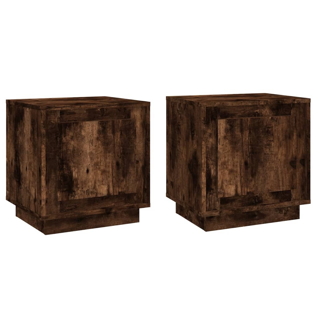 Tables de chevet 2 pcs chêne fumé 44x35x45 cm bois d'ingénierie - XIOS