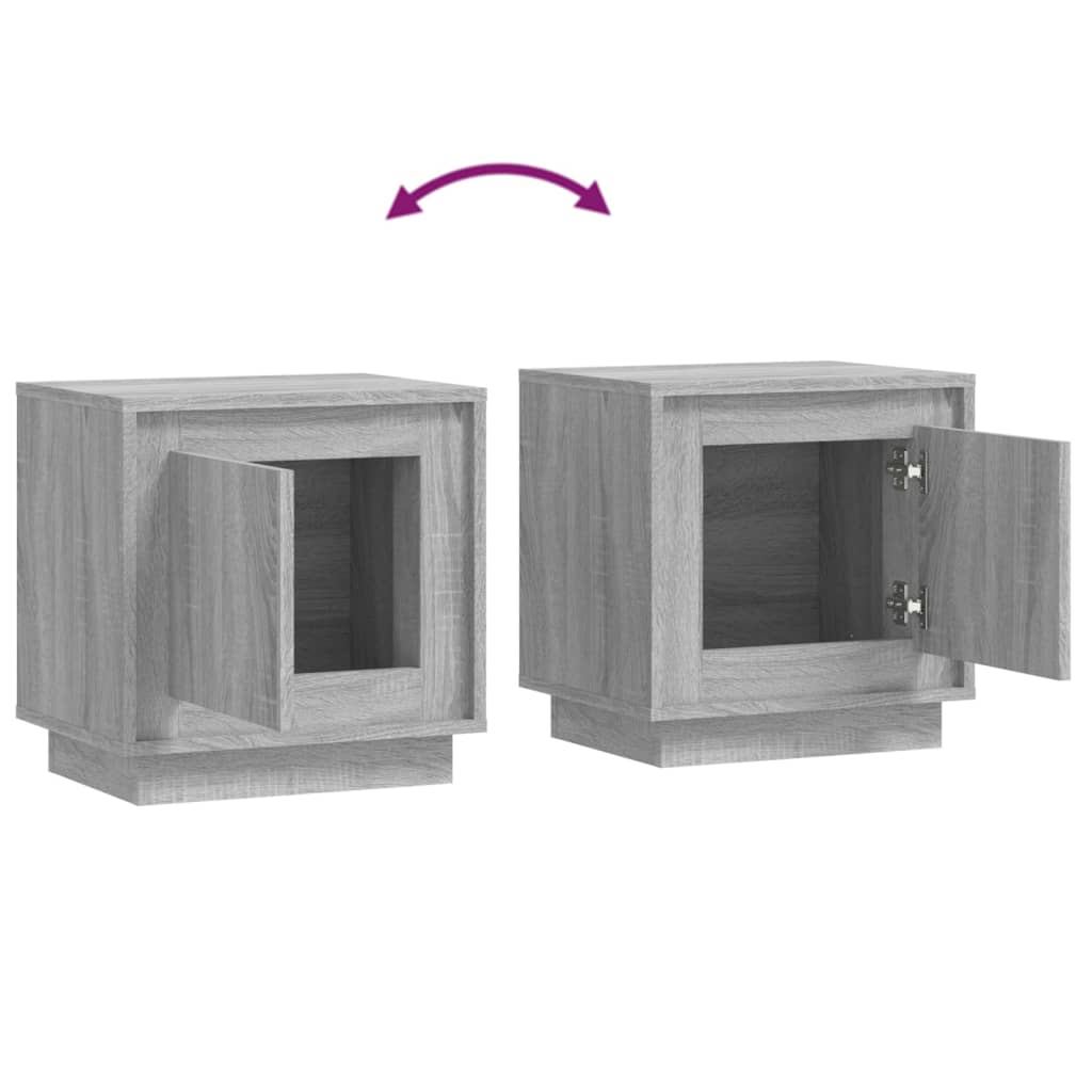 Tables de chevet 2 pcs sonoma gris 44x35x45cm bois d'ingénierie - XIOS