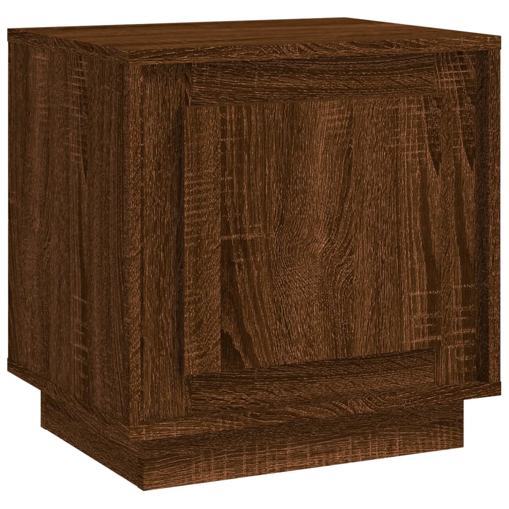 Table de chevet chêne marron 44x35x45 cm bois d'ingénierie - XIOS
