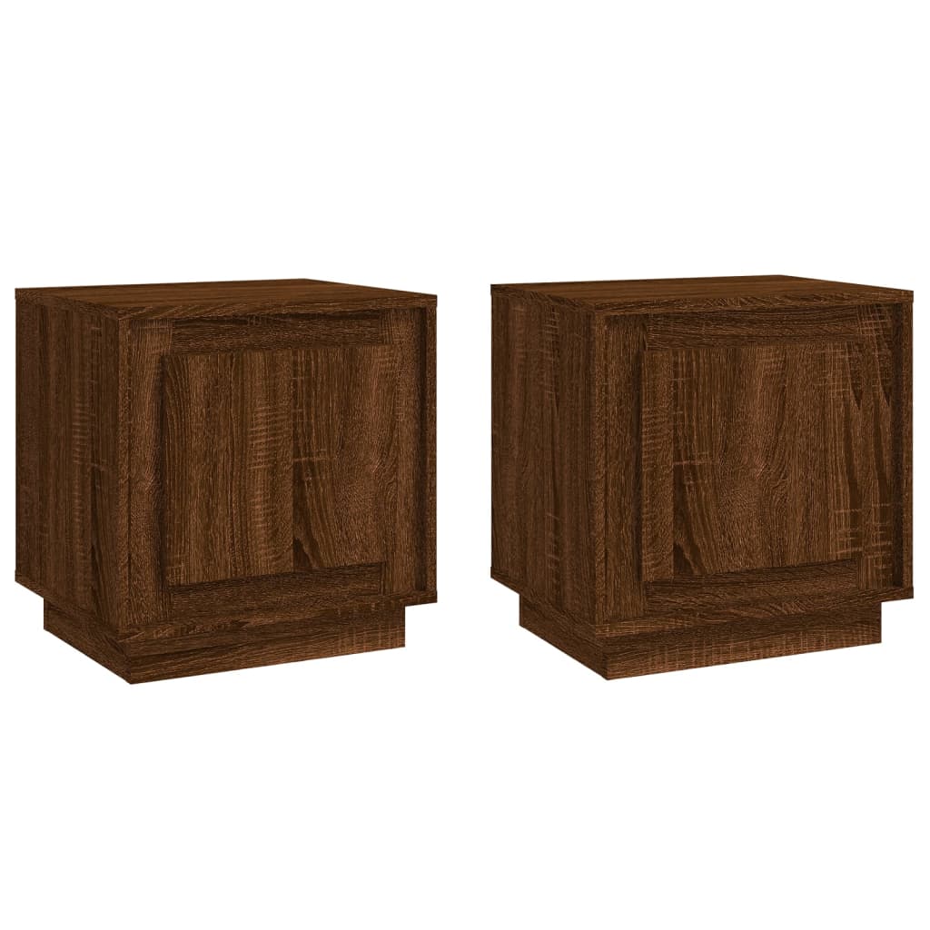 Tables de chevet 2pcs chêne marron 44x35x45cm bois d'ingénierie - XIOS