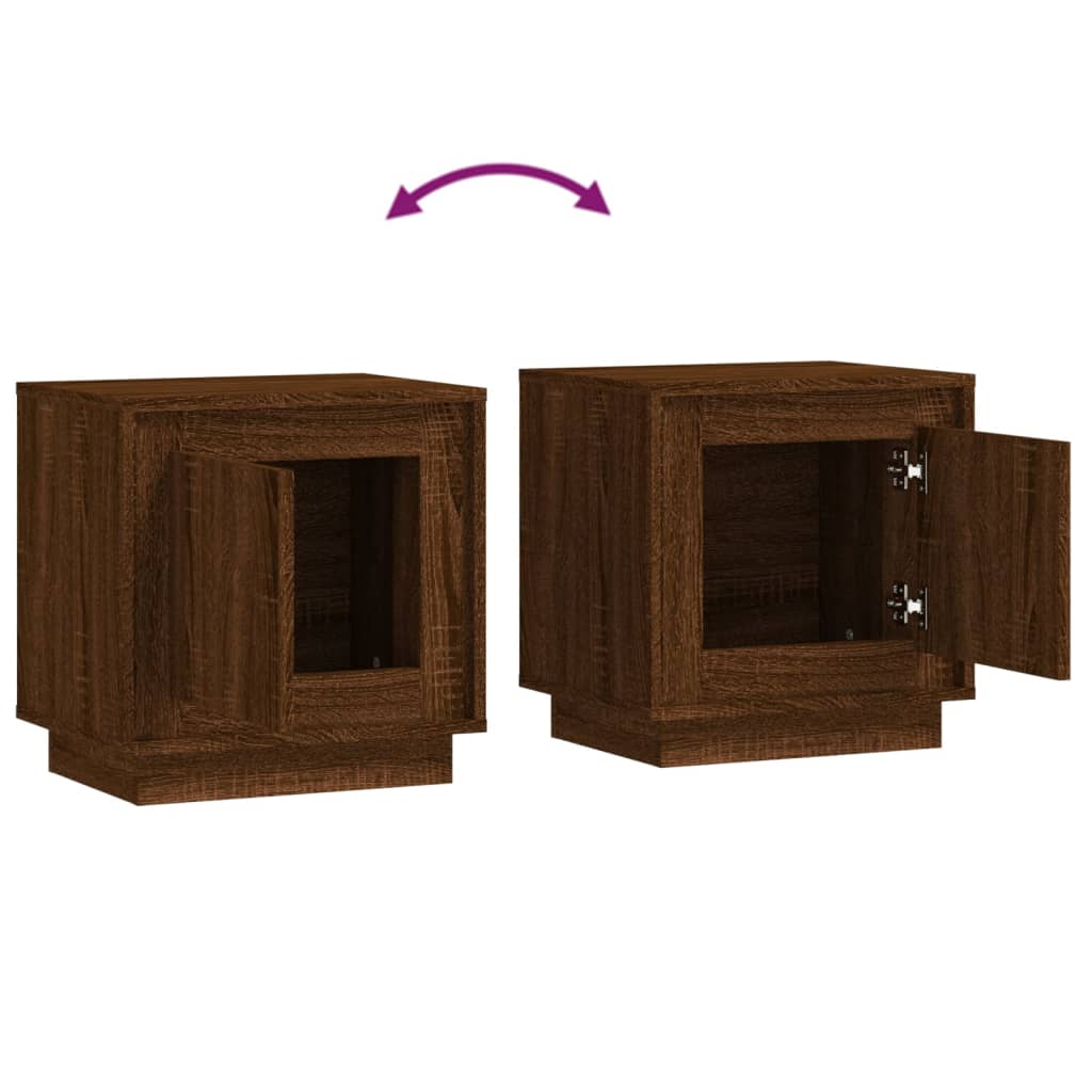 Tables de chevet 2pcs chêne marron 44x35x45cm bois d'ingénierie - XIOS