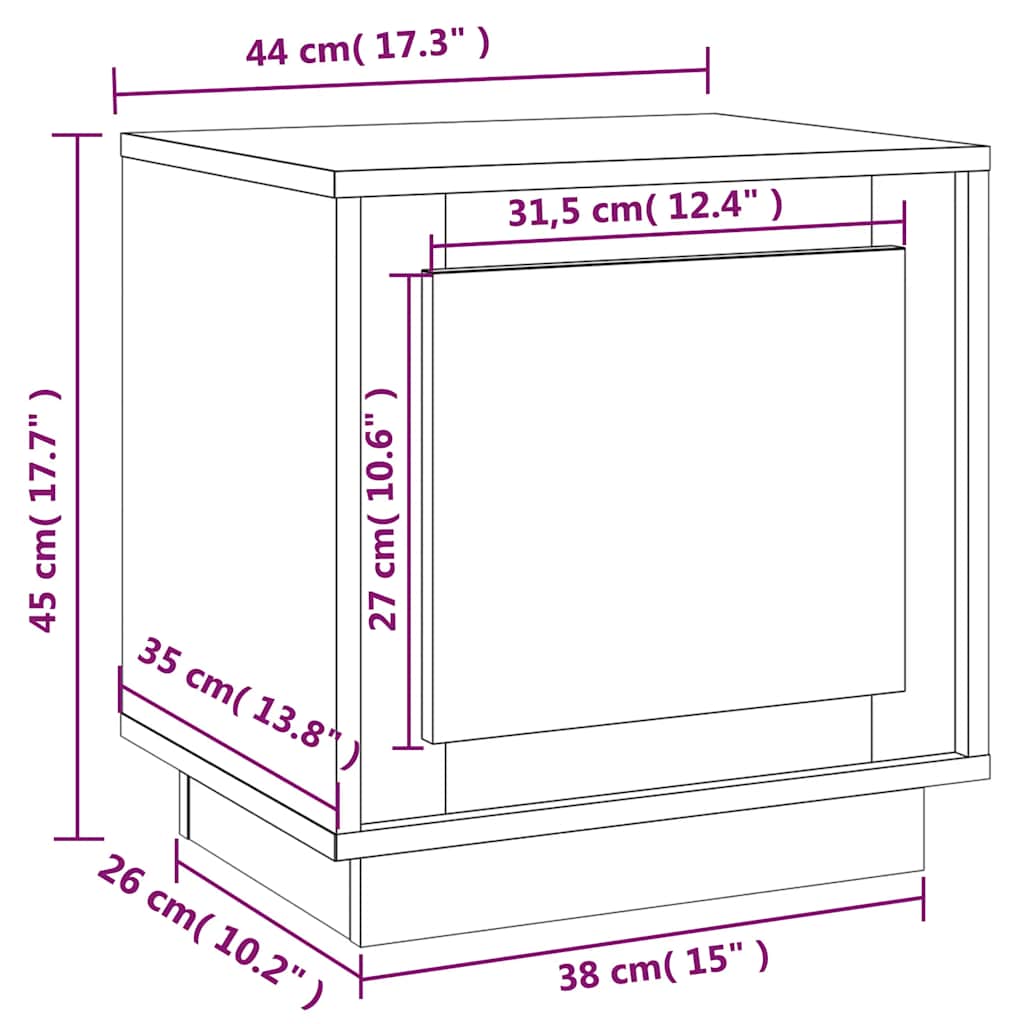 Tables de chevet 2pcs chêne marron 44x35x45cm bois d'ingénierie - XIOS