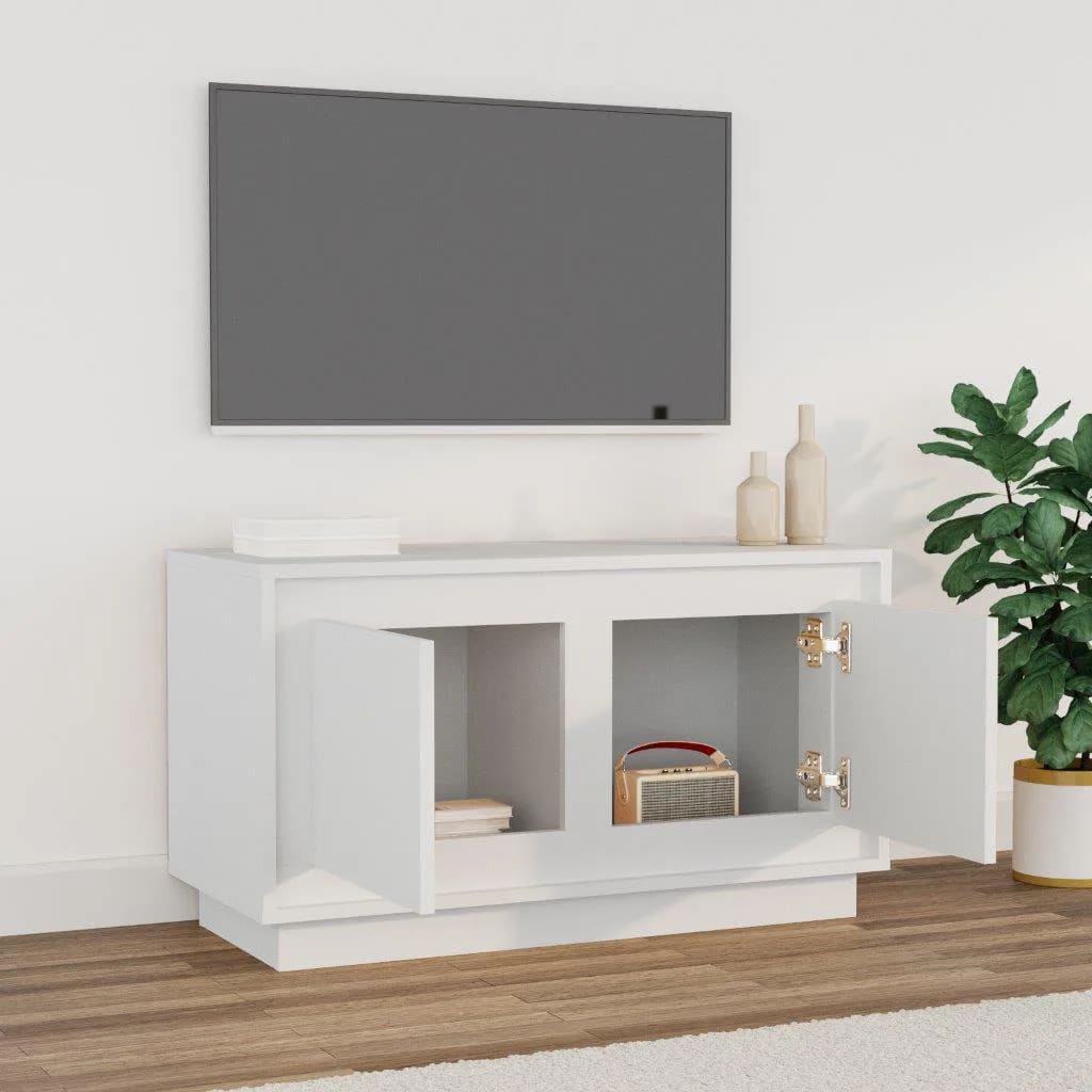 Meuble TV blanc 80x35x45 cm bois d'ingénierie - XIOS