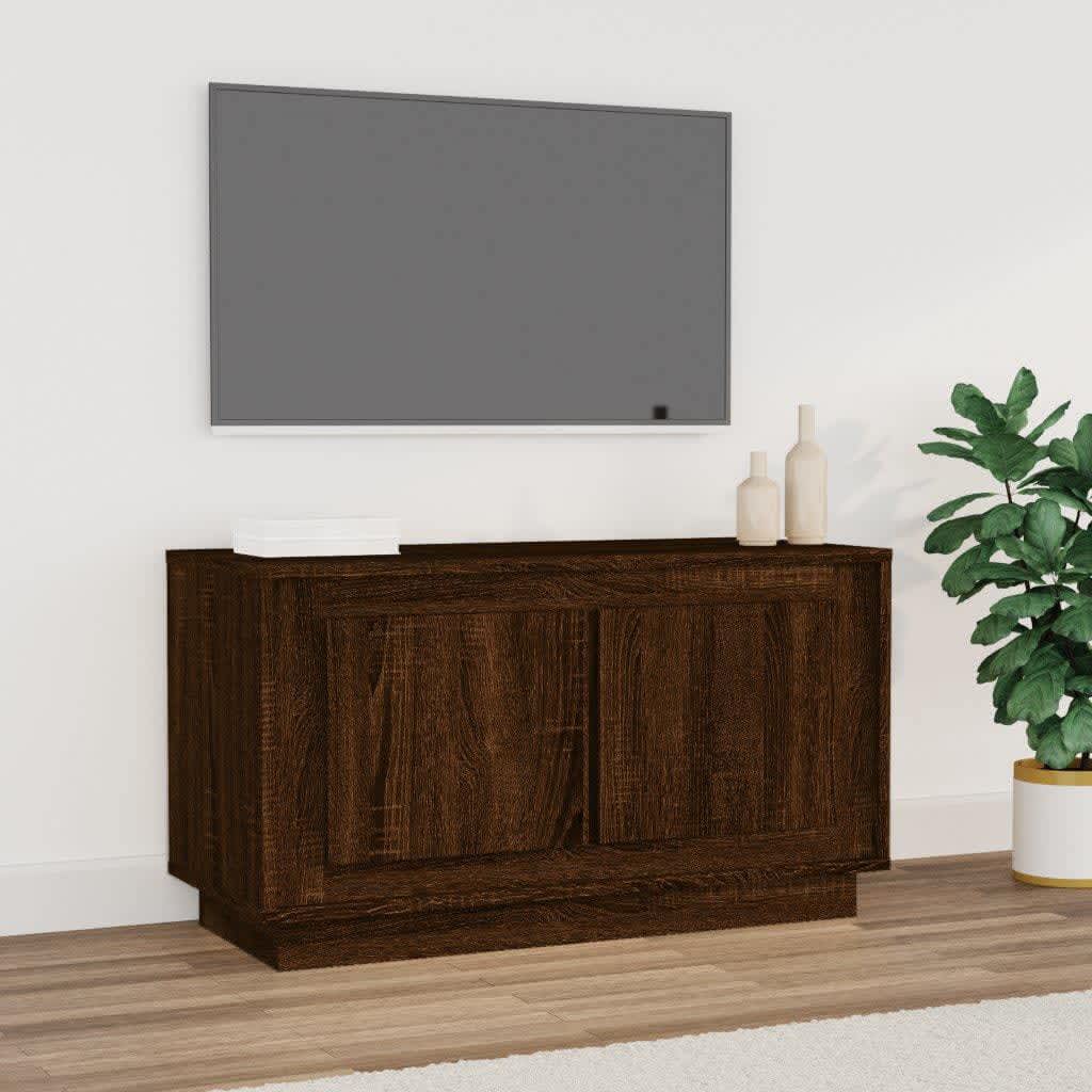 Meuble TV chêne marron 80x35x45 cm bois d'ingénierie - XIOS