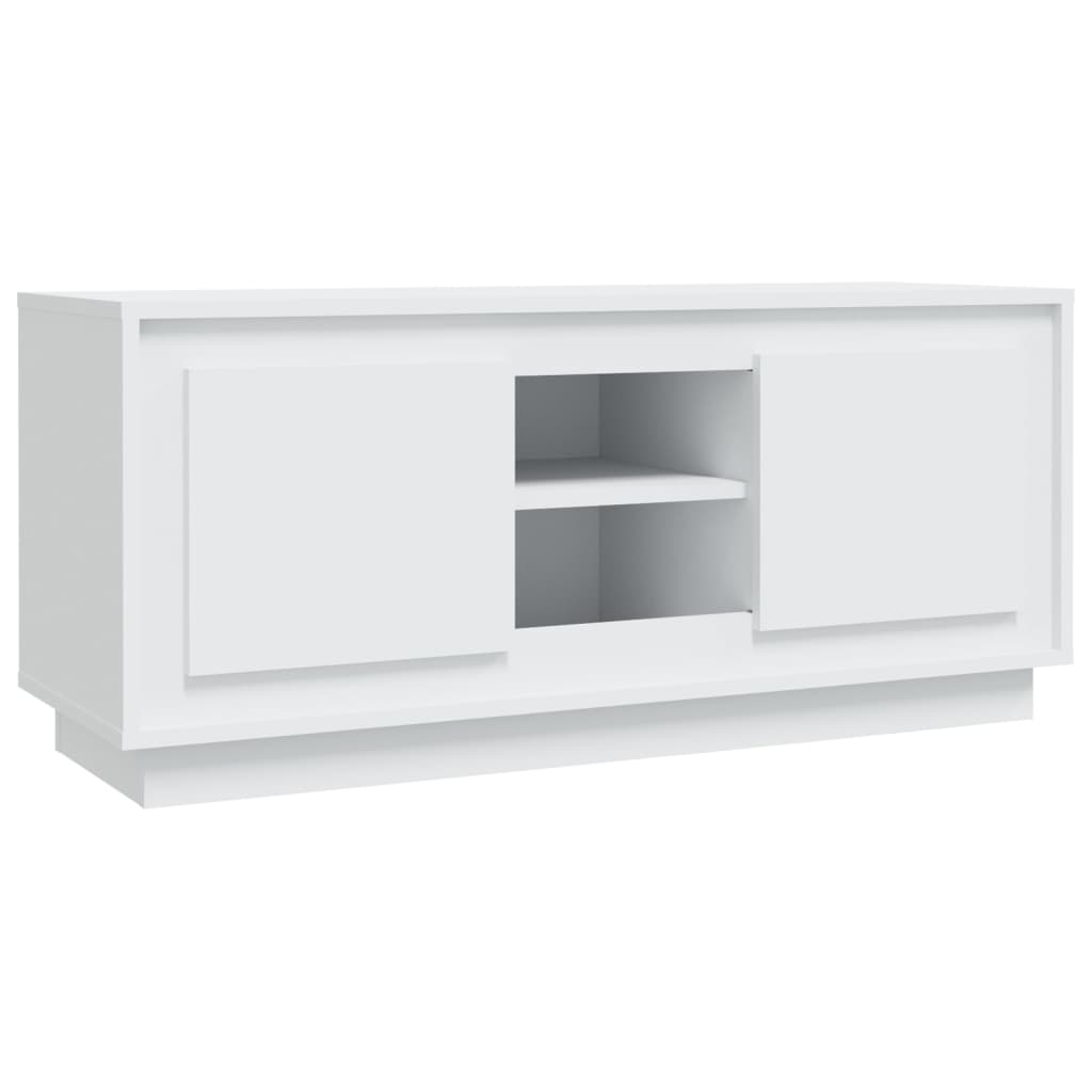 Meuble TV blanc 102x35x45 cm bois d'ingénierie - XIOS