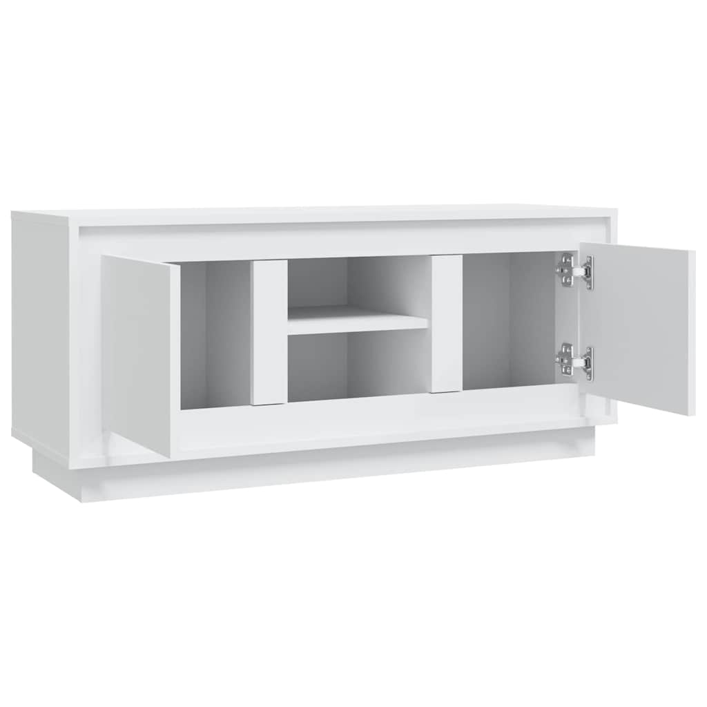 Meuble TV blanc 102x35x45 cm bois d'ingénierie - XIOS