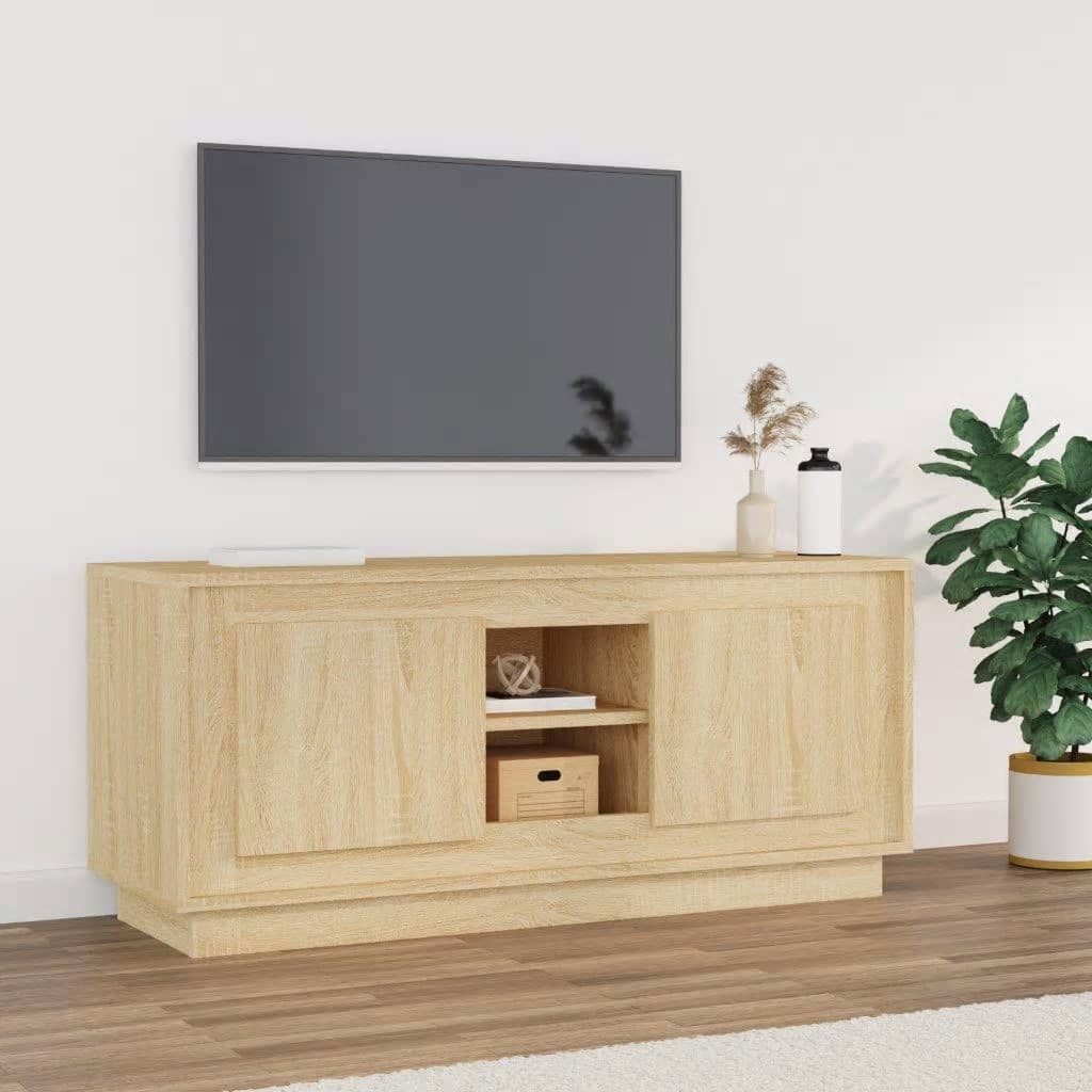 Meuble TV chêne sonoma 102x35x45 cm bois d'ingénierie - XIOS