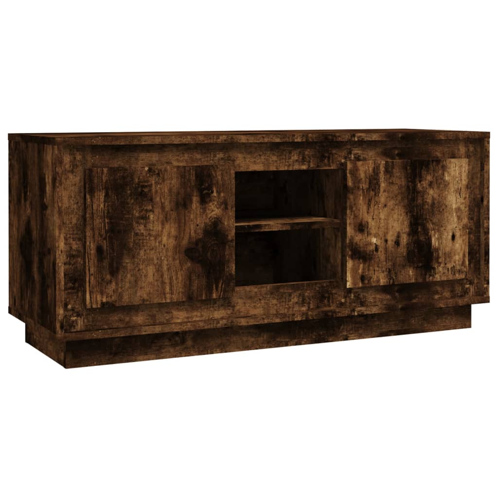 Meuble TV chêne fumé 102x35x45 cm bois d'ingénierie - XIOS