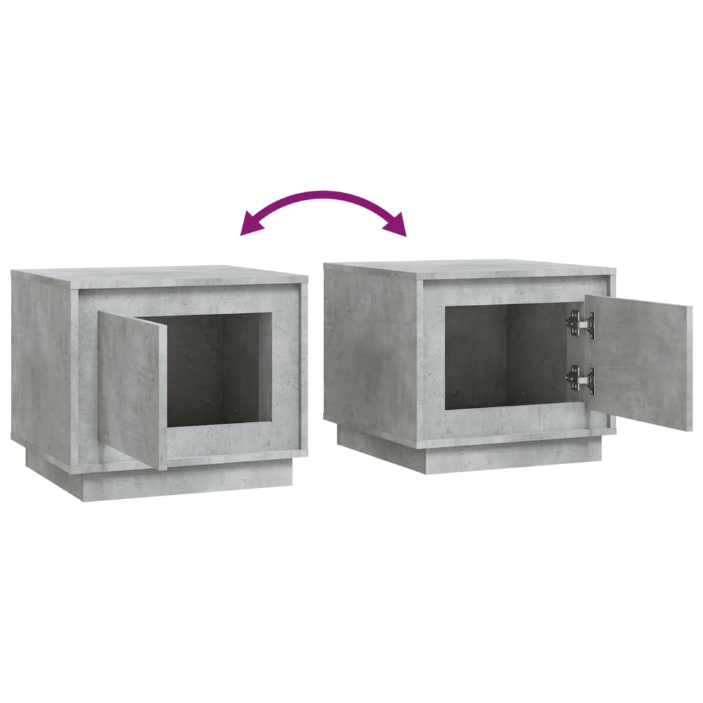 Table basse gris béton 51x50x44 cm bois d'ingénierie - XIOS