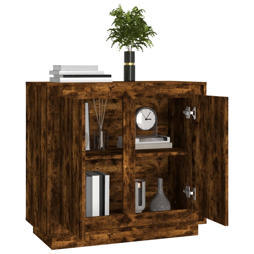Buffet chêne fumé 80x34x75 cm bois d'ingénierie - XIOS