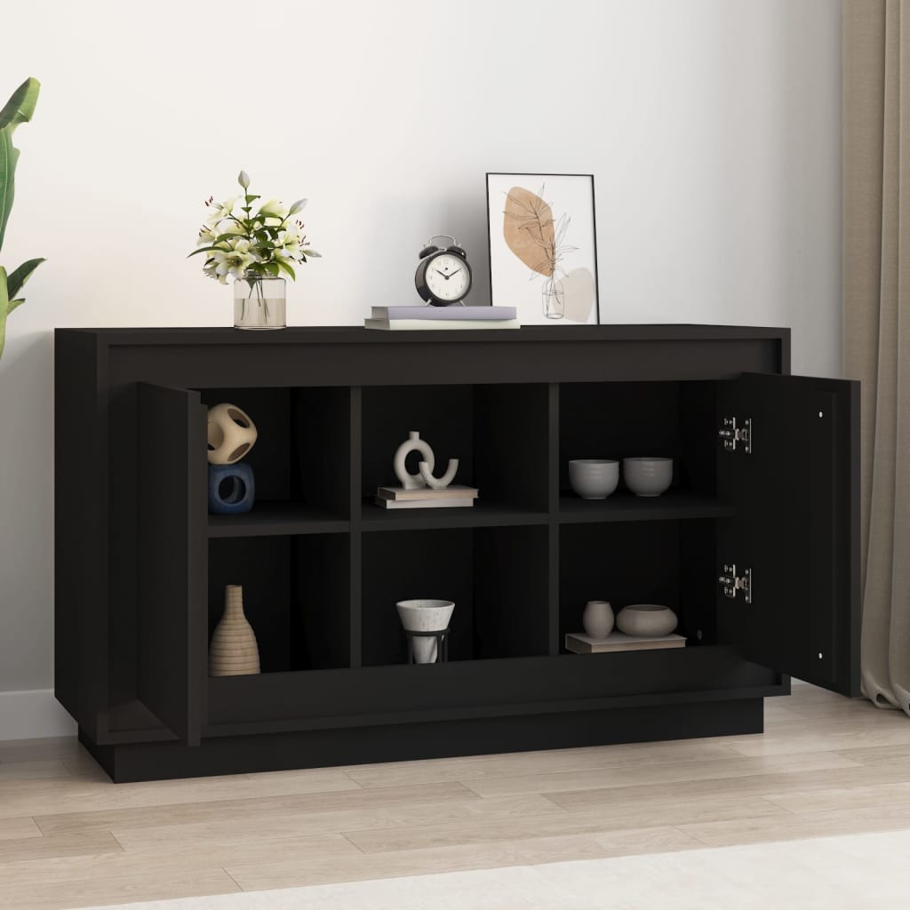Buffet Noir 102x35x60 cm bois d'ingénierie - XIOS