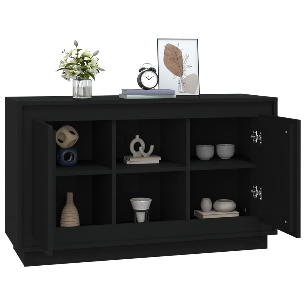 Buffet Noir 102x35x60 cm bois d'ingénierie - XIOS